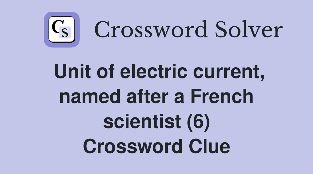 the unit of electric current is named after which scientist